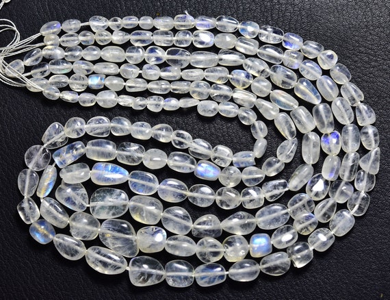 Rainbow Moonstone Nugget Beads - 16 Inches - Rainbow Moonstone Smooth Nuggets,rainbow Moonstone Plain Nugget Beads,size Is 5-11mm,#37