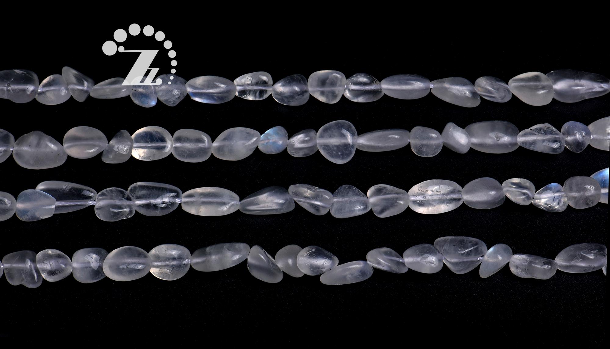 Rainbow Moonstone Pebble Chips Beads,blue Flash Moonstone,genuine,natural,gemstone,diy Beads,grade A,5-8mm,15" Full Strand
