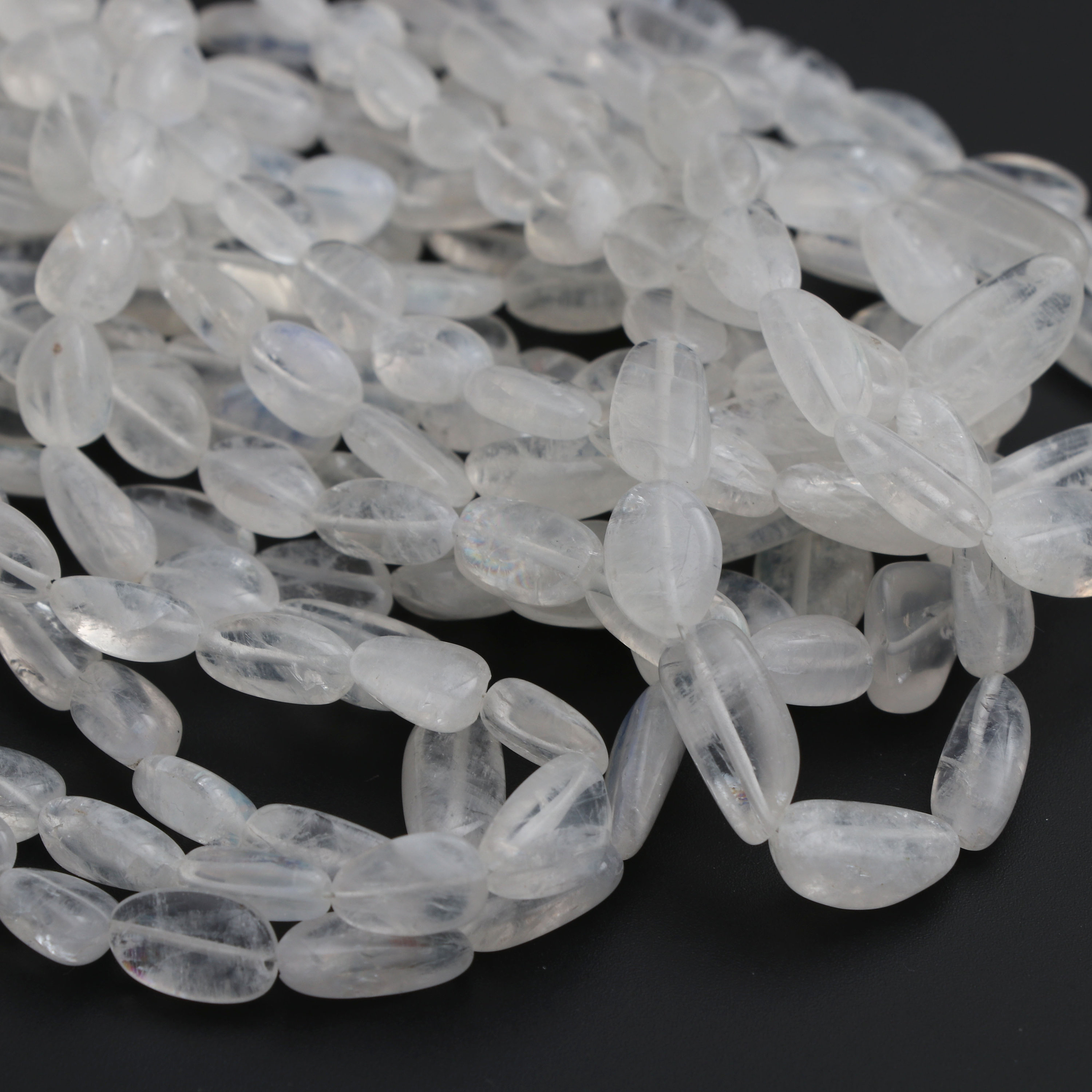 Rainbow Moonstone Smooth Nuggets Beads, 4x3 Mm To 16x7 Mm, Rainbow Moonstone Nuggets, Moonstone Jewelry Making Gemstone, 8 Inch/ 18 Inch