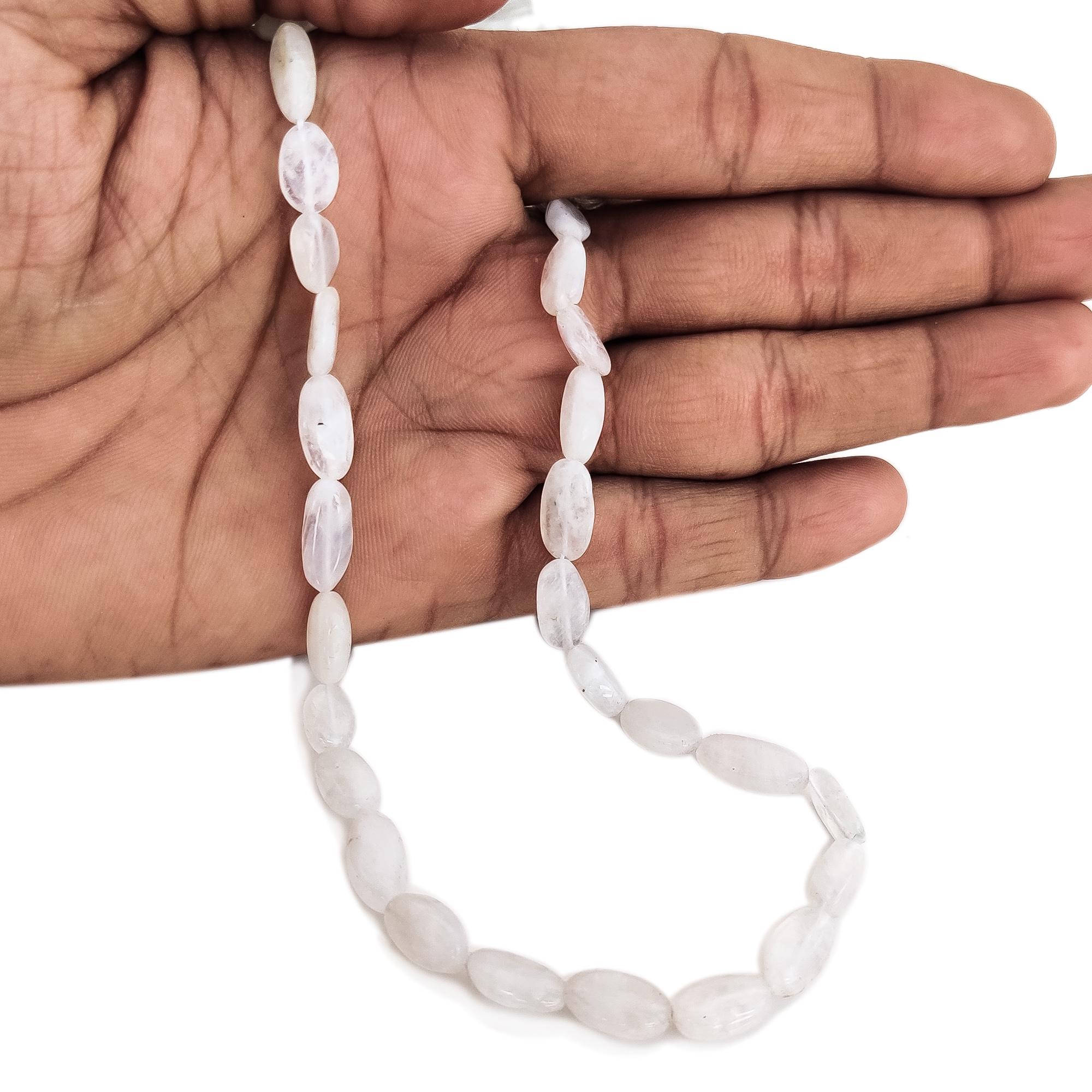 Rainbow Moonstone Smooth Oval Tumble Beads, 6-9mm/8-13mm Gemstone Stone For Jewelry, 14 Inch Strand, Gde143