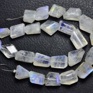White Rainbow Nugets Beads - 6 inches - Natural Beautiful Rainbow Moonstone Faceted Nuggets - Size is 9x10 - 10x14 mm #486 White Rainbow Nugets Beads - 6 inches - Natural Beautiful Rainbow Moonstone Faceted Nuggets - Size is 9x10 - 10x14 mm #486