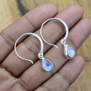 Rainbow Moonstone 925 Sterling Silver 1 Pair Drop Earring ~ Gemstone Earring ~ June Birthstone Rainbow Moonstone 925 Sterling Silver 1 Pair Drop Earring ~ Gemstone Earring ~ June Birthstone