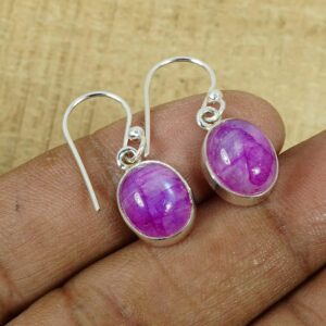 Handmade Pink Rainbow Moonstone Sterling Silver Hook Earrings