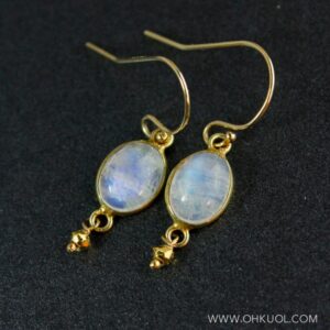 Rainbow Moonstone Earrings - June Birthstone Dangle Earrings
