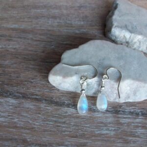 Rainbow Moonstone Earrings, Sterling Silver Moonstone Earring, Blue Moonstone Earring, Simple Earring, June Birthstone, Gemstone Appeal, GSA Rainbow Moonstone Earrings, Sterling Silver Moonstone Earring, Blue Moonstone Earring, Simple Earring, June Birthstone, Gemstone Appeal, GSA
