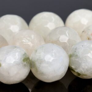 11MM Milky Rainbow Moonstone Beads C Genuine Natural Gemstone Full Strand Faceted Round Loose Bead 15" BULK LOT 1,3,5,10 & 50 (104419-1215)