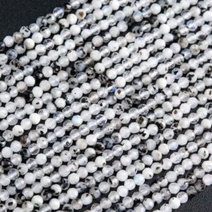 2-3MM Rainbow Moonstone Beads Grade A Genuine Natural Gemstone Full Strand Faceted Round Loose Beads 15.5" Bulk Lot Options (117639-3967)