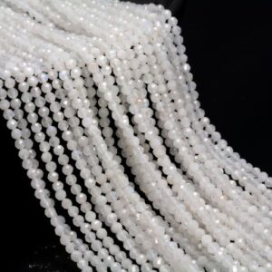 2MM Rainbow Moonstone Gemstone Micro Faceted Round Grade Aaa Beads 15.5inch BULK LOT 1,6,12,24 And 48 (80010230-A192)