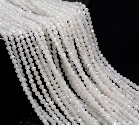 2mm Rainbow Moonstone Gemstone Micro Faceted Round Grade Aaa Beads 15.5inch Bulk Lot 1,6,12,24 And 48 (80010230-a192)