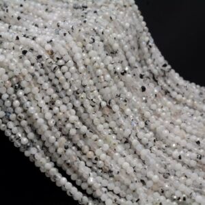 2MM Rainbow Moonstone Gemstone Grade AA Micro Faceted Round Beads 15 inch Full Strand BULK LOT 1,2,6,12 and 50(80006514-A204)