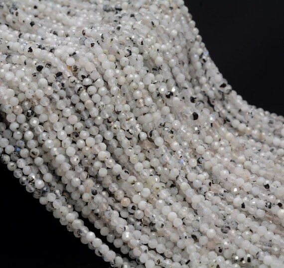 2mm Rainbow Moonstone Gemstone Grade Aa Micro Faceted Round Beads 15 Inch Full Strand Bulk Lot 1,2,6,12 And 50(80006514-a204)
