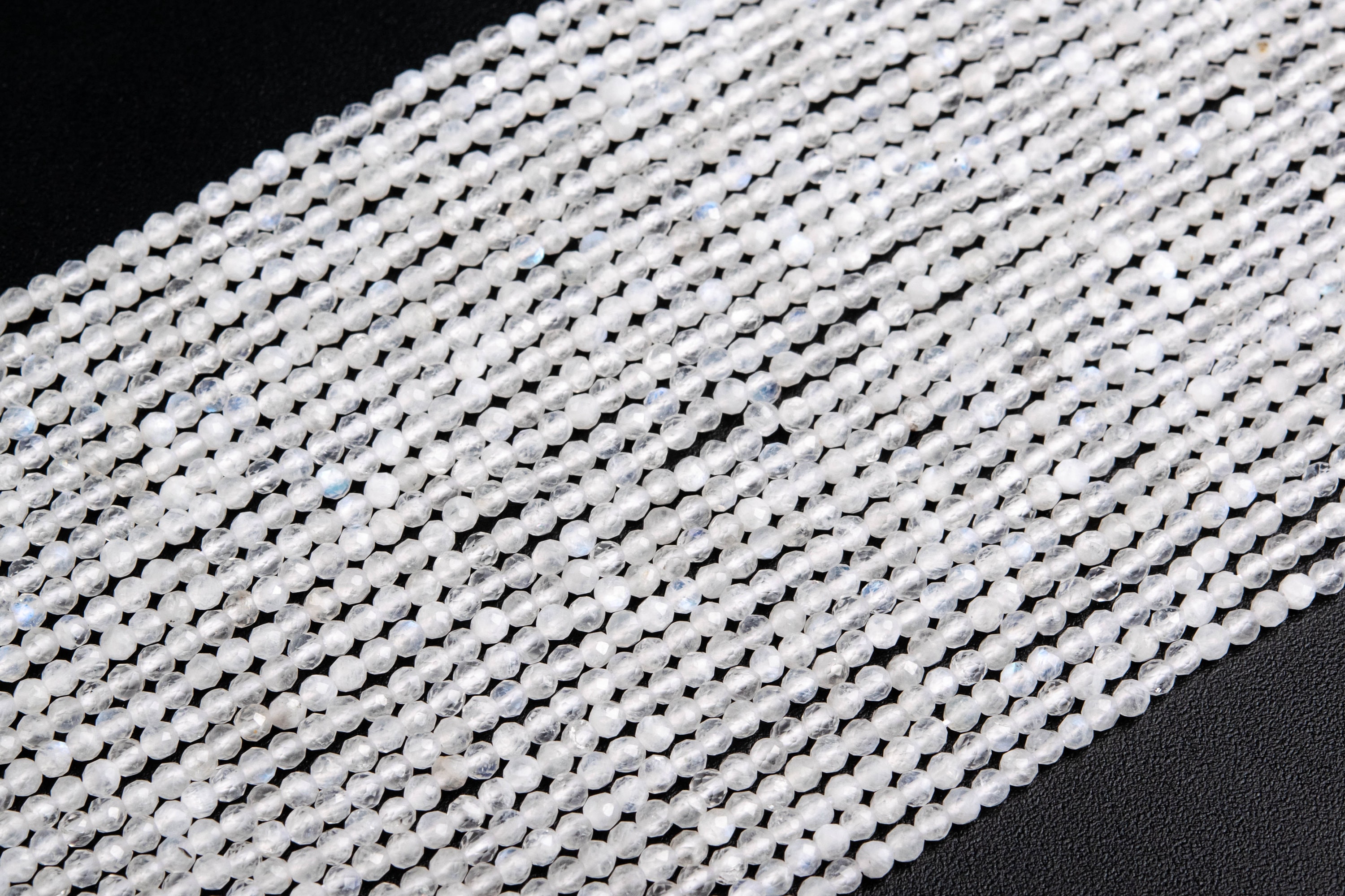 2mm Translucent Rainbow Moonstone Beads Grade A+ Genuine Natural Full Strand Faceted Round Loose Beads 15" Bulk Lot Options (119119-1692)