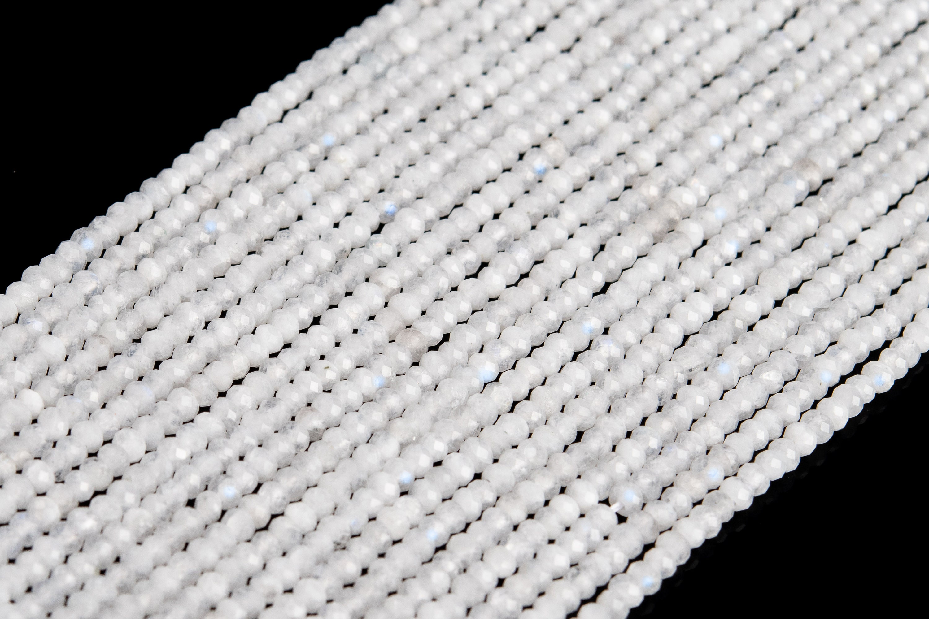 2x1.5mm Rainbow Moonstone Beads Grade A Genuine Natural Gemstone Full Strand Faceted Rondelle Loosebeads 15.5"bulk Lot Options (120623-2916)