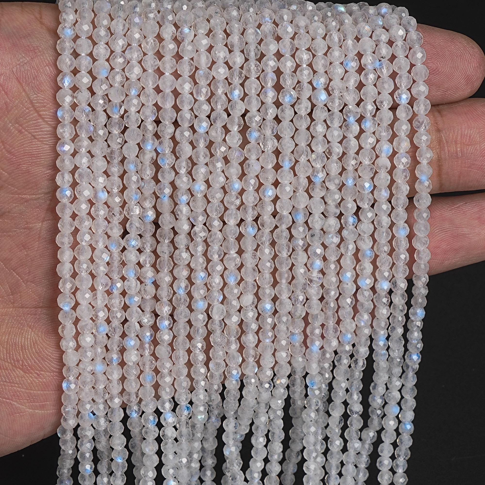 3mm Rainbow Moonstone Beads India Aaa Genuine Natural Gemstone Full Strand Faceted Round Loose Beads 15" Bulk Lot Options (107931-2597)