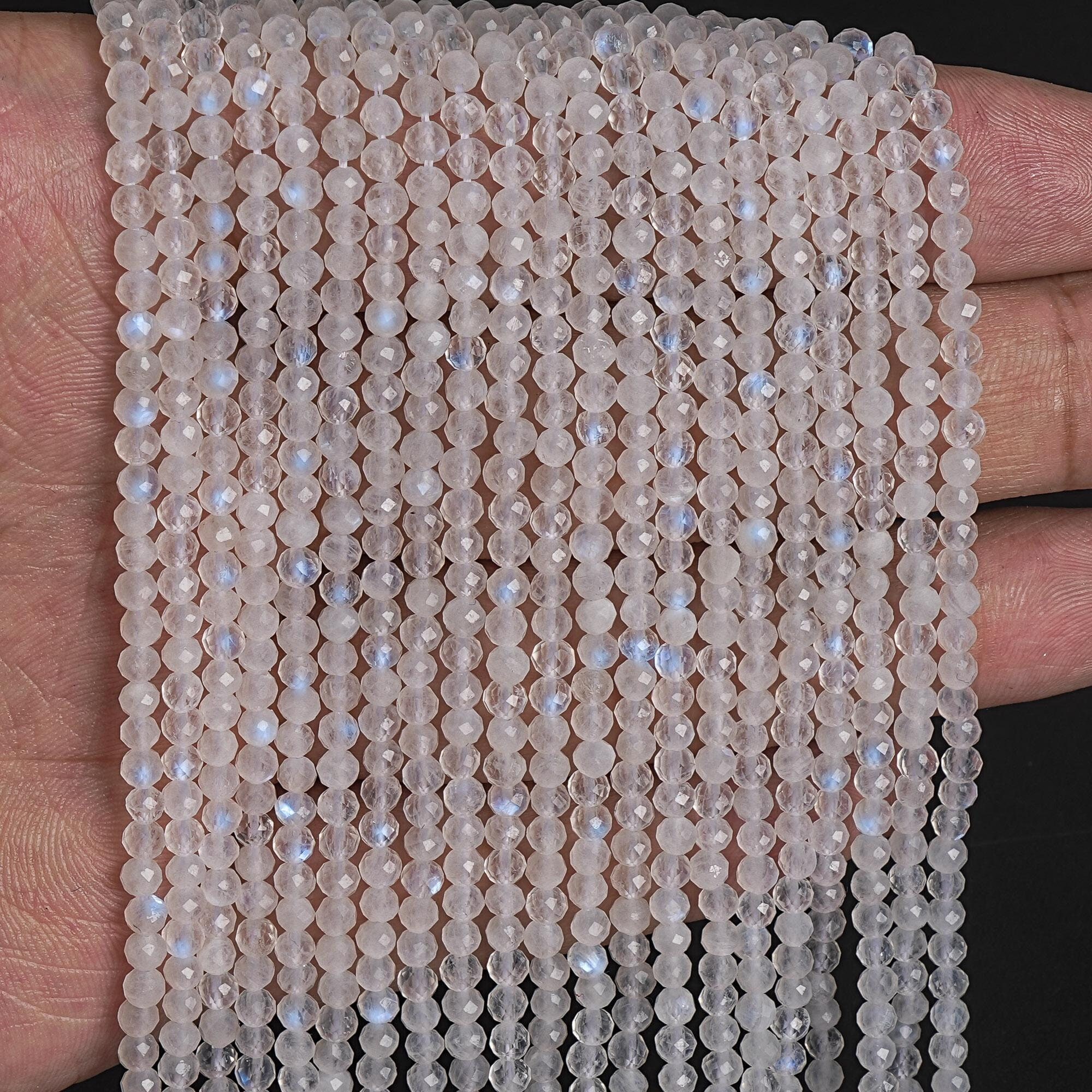 3mm Transparent Rainbow Moonstone Beads Grade Aa Genuine Natural Full Strand Faceted Round Loose Beads 15.5" Bulk Lot Options (116940-1217)