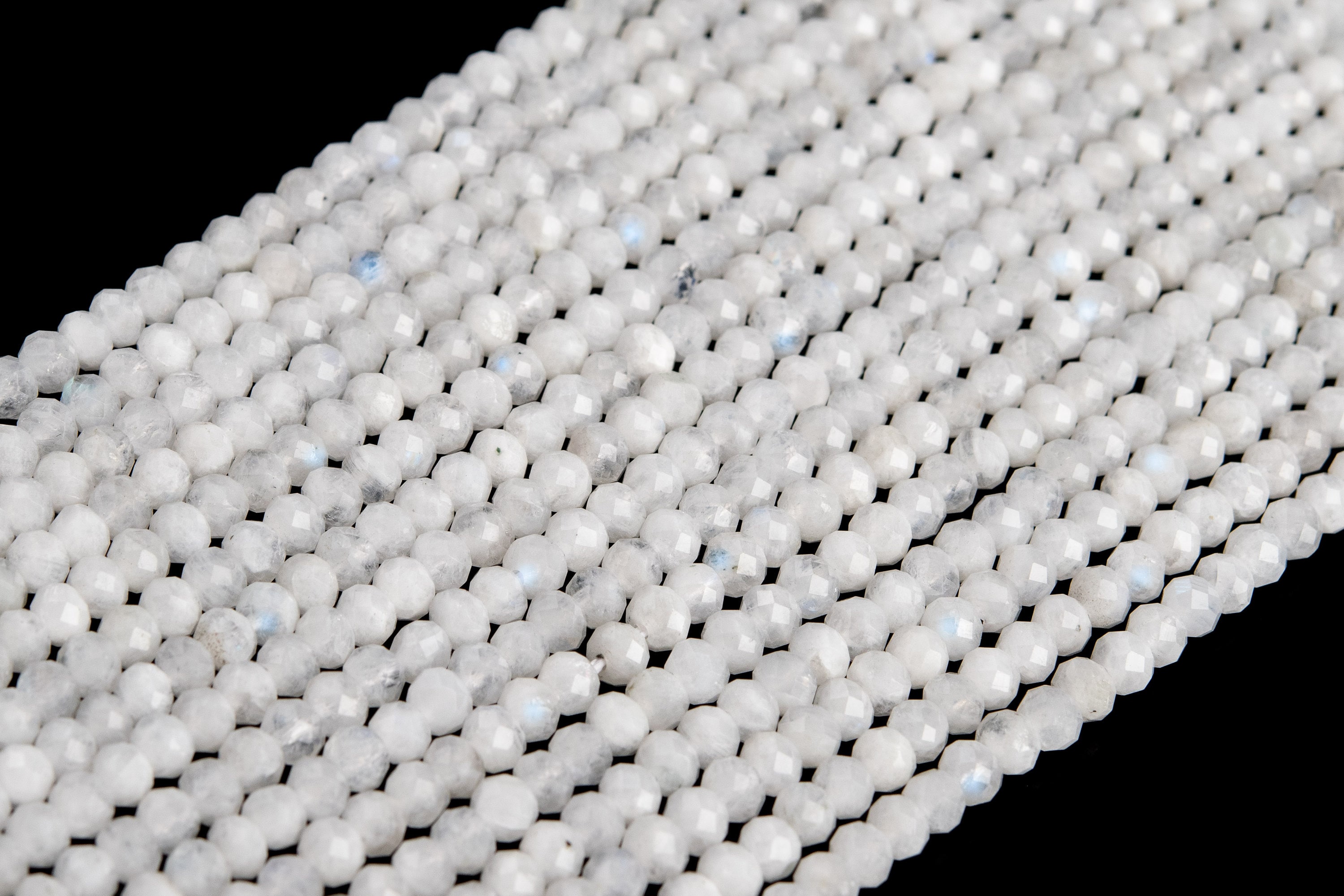 3x2mm Rainbow Moonstone Beads Grade A Genuine Natural Gemstone Full Strand Faceted Rondelle Loose Beads 15.5" Bulk Lot Options (120620-2916)