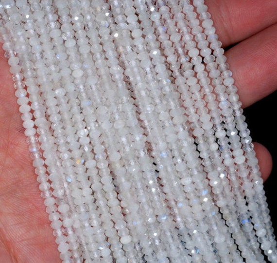 3x2mm Rainbow Moonstone Gemstone Grade Aaa Fine Faceted Cut Rondelle Loose Beads 15.5 Inch Full Strand (80001683-792)