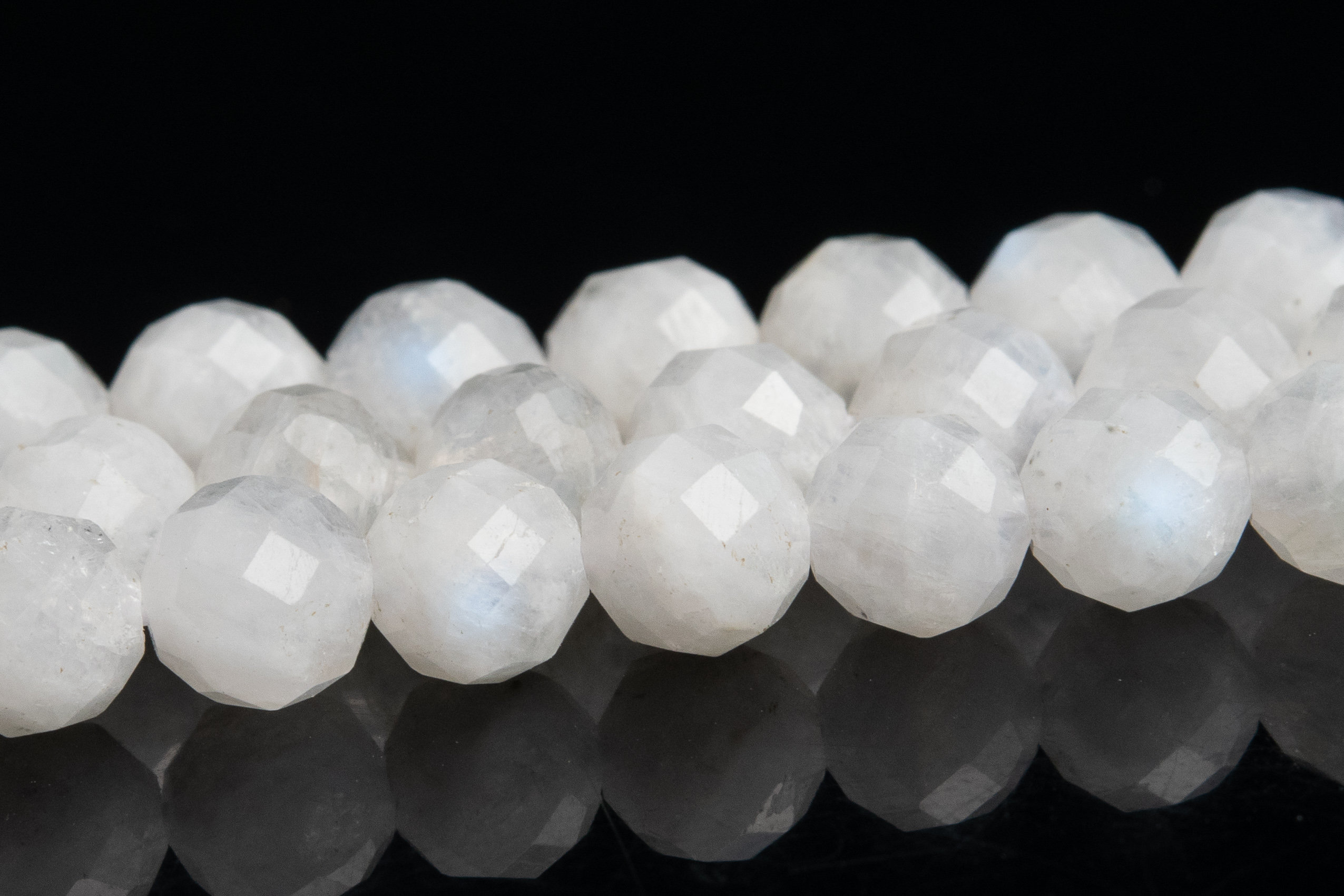 4-5mm Rainbow Moonstone Beads Grade A+ Genuine Natural Gemstone Faceted Round Loose Beads 15" /7.5"bulk Lot Options (119470)