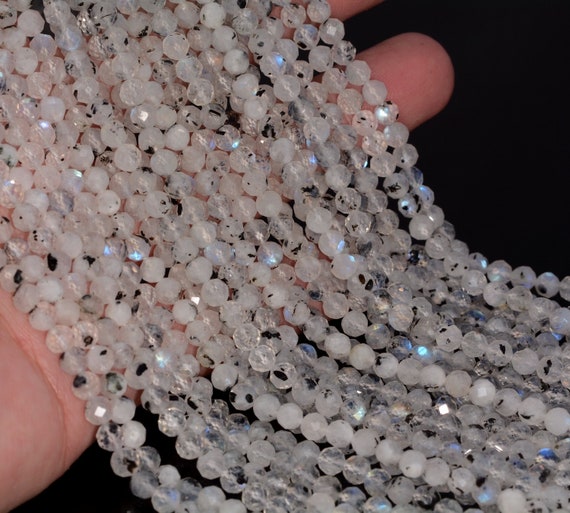 4mm Rainbow Moonstone Gemstone Micro Faceted Round Grade Aaa Beads 15.5inch Bulk Lot 1,6,12,24 And 48 (80010059-a198)
