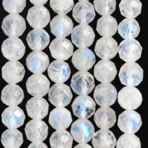 4MM Translucent Rainbow Moonstone Beads Grade AAA Genuine Natural Gemstone Faceted Round Loose Beads 15" / 7.5" Bulk Lot Options (116942)