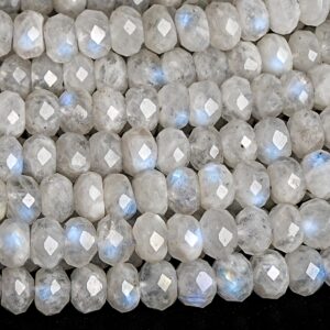 4x3MM Rainbow Moonstone Beads Genuine Natural Gemstone Faceted Rondelle Loose Beads 15" / 7.5" Bulk Lot Options (118949)
