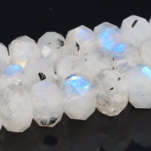6x3MM Rainbow Moonstone Beads Indian Grade A+ Genuine Natural Gemstone Full Strand Faceted Rondelle Beads 15" Bulk Lot Options (109015-2844)