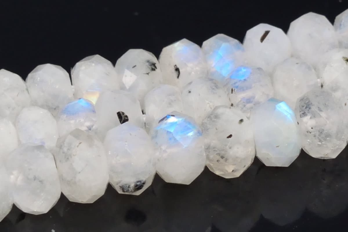 6x3mm Rainbow Moonstone Beads Indian Grade A+ Genuine Natural Gemstone Full Strand Faceted Rondelle Beads 15" Bulk Lot Options (109015-2844) 6x3mm Rainbow Moonstone Beads Indian Grade A+ Genuine Natural Gemstone Full Strand Faceted Rondelle Beads 15" Bulk Lot Options (109015-2844)