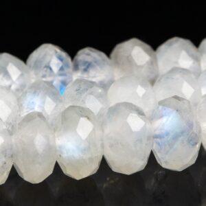 6x4MM Rainbow Moonstone Beads Grade AA+ Genuine Natural Full Strand Faceted Rondelle Loose Beads 15.5" Bulk Lot Options (121636-2780)