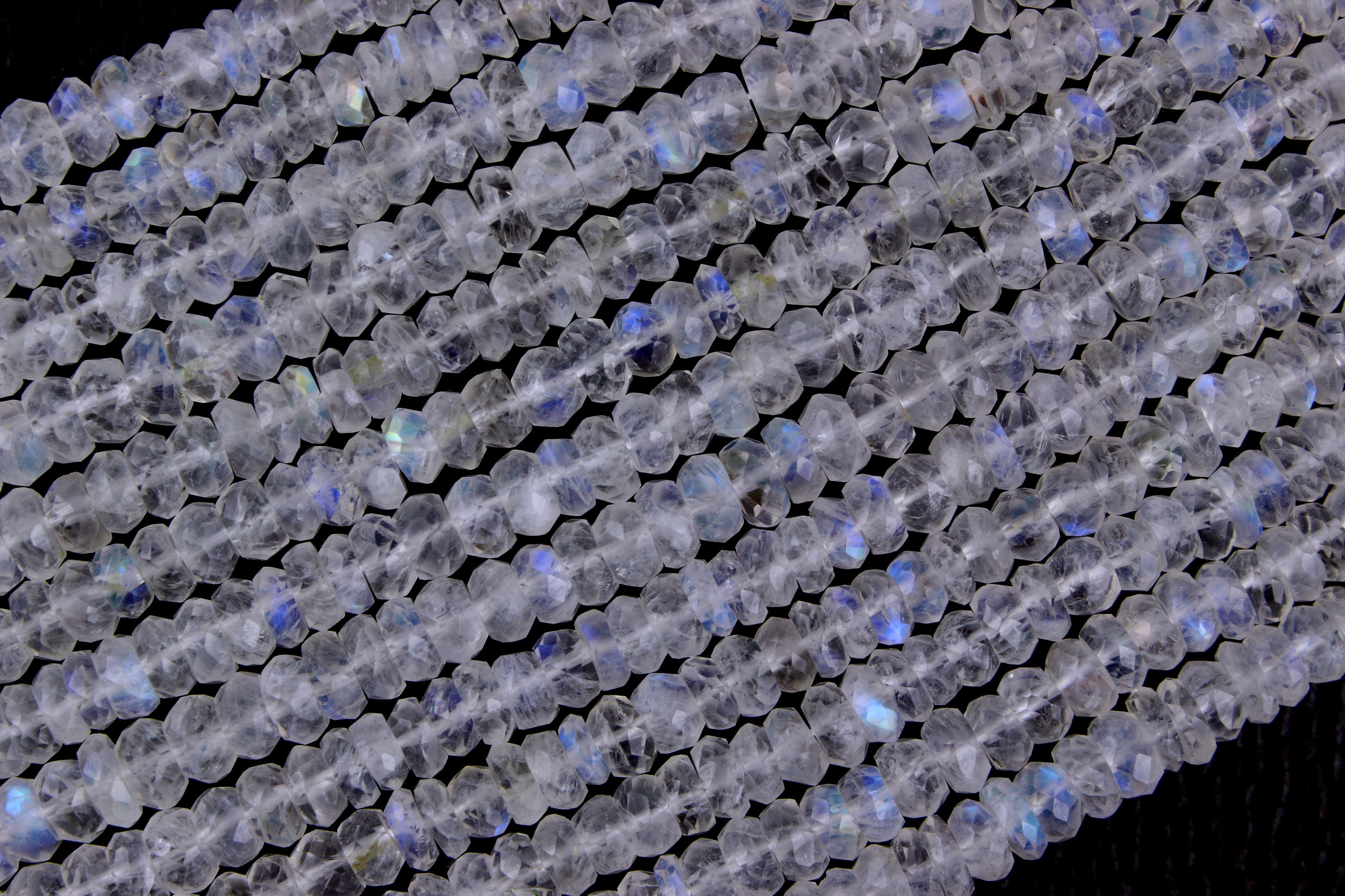 Aaa Rainbow Moonstone Rondelle Beads: Faceted Gemstone Jewelry Making