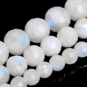 Rainbow Moonstone Beads Genuine Natural Grade A Gemstone Micro Faceted Round Loose Beads 6MM 8MM 10MM Bulk Lot Options