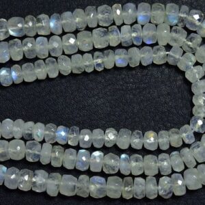 Rainbow Moonstone Rondelle Beads - 6.5 inches - Natural Faceted Rainbow Moonstone Rondelles Strand - Size is 5 - 7 mm #1664