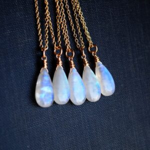 Moonstone Necklace 14k Gold Filled, Moonstone Jewelry, Rainbow Moonstone Necklace Gold Fill