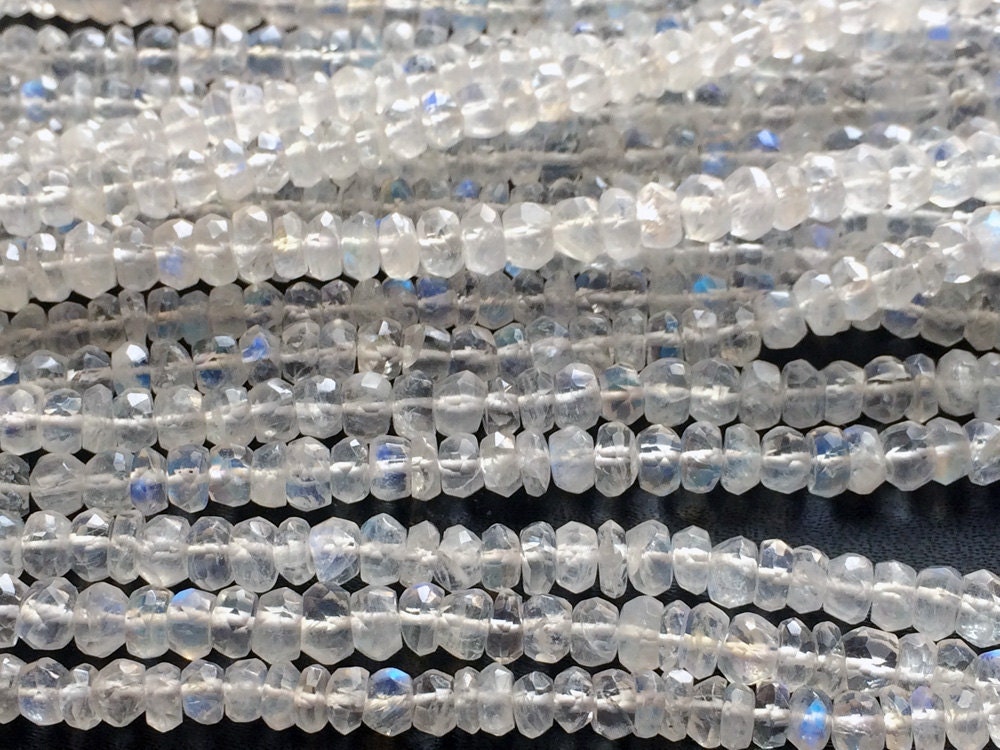 5-5.5mm Rainbow Moonstone Faceted Rondelle, Rainbow Moonstone Faceted Rondelle Beads, Rainbow Moonstone For Necklace (6.5in To 13in Options) 5-5.5mm Rainbow Moonstone Faceted Rondelle, Rainbow Moonstone Faceted Rondelle Beads, Rainbow Moonstone For Necklace (6.5in To 13in Options)