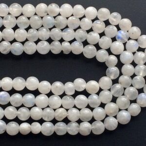 5.5-6mm Rainbow Moonstone Plain Round Beads, Rainbow Moonstone Round Balls, 13 Inch Strand Rainbow Moonstone For Necklace - God3042
