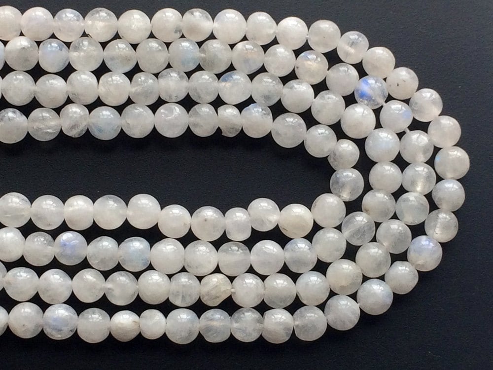 5.5-6mm Rainbow Moonstone Plain Round Beads, Rainbow Moonstone Round Balls, 13 Inch Strand Rainbow Moonstone For Necklace - God3042