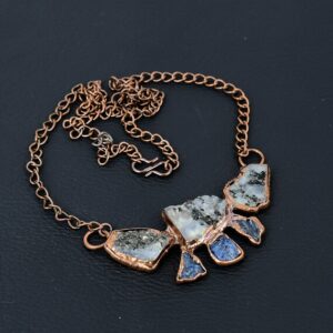 Electroformed Copper Rainbow Moonstone Necklace - Handmade Gemstone Jewelry