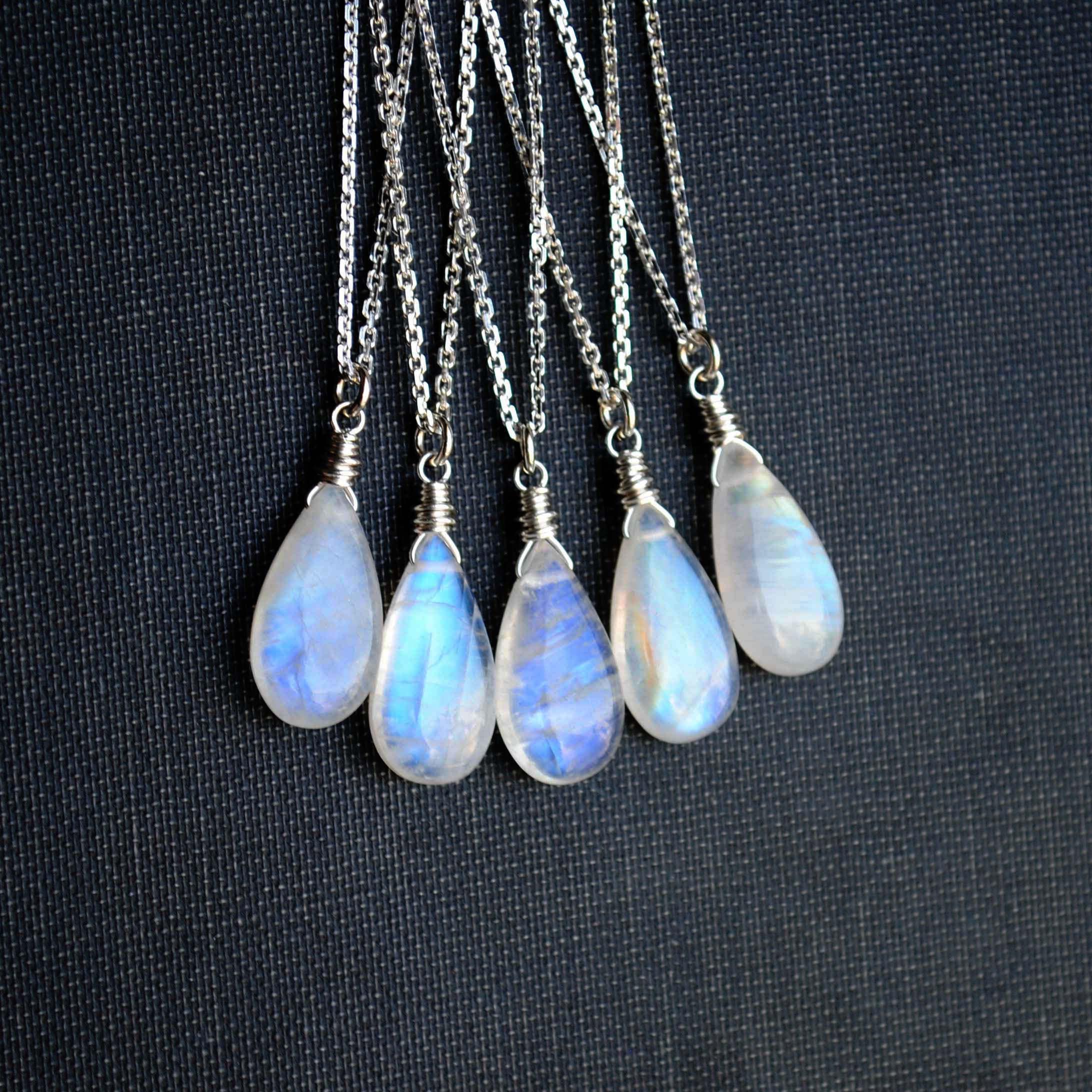 Moonstone Necklace Sterling Silver, Moonstone Jewelry, Rainbow Moonstone Necklace Moonstone Necklace Sterling Silver, Moonstone Jewelry, Rainbow Moonstone Necklace