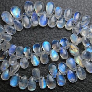 24 Inch Strand,Blue Flash Rainbow Moonstone Smooth Pear Shape Briolettes,Size 7-9mm Approx 24 Inch Strand,Blue Flash Rainbow Moonstone Smooth Pear Shape Briolettes,Size 7-9mm Approx
