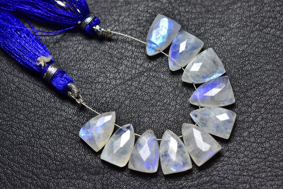 Rainbow Moonstone Arrowhead Beads - 10 Pcs - Natural Faceted Rainbow Moonstone Elongated Triangle Briolette -size Is 8x12 - 8.5x12.5 Mm #699