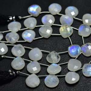 Big Rainbow Moonstone Heart Beads - 7 Inches - Natural Faceted Rainbow Moonstone Heart Briolettes - Size Is 15 Mm #1675 Big Rainbow Moonstone Heart Beads - 7 Inches - Natural Faceted Rainbow Moonstone Heart Briolettes - Size Is 15 Mm #1675