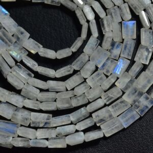 Blue Fire Rainbow Moonstone Chiclets Beads - 9.5 Inches - Natural Faceted Rainbow Moonstone Fancy Briolettes - Size Is 6x4 - 9x7 Mm #1941 Blue Fire Rainbow Moonstone Chiclets Beads - 9.5 Inches - Natural Faceted Rainbow Moonstone Fancy Briolettes - Size Is 6x4 - 9x7 Mm #1941