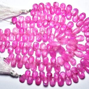 Pink Rainbow Moonstone Pear Beads - 7 Inches -natural Faceted Dyed Pink Rainbow Moonstone Tear Drop Briolettes - Size Is 7x10 - 7x12mm #1954 Pink Rainbow Moonstone Pear Beads - 7 Inches -natural Faceted Dyed Pink Rainbow Moonstone Tear Drop Briolettes - Size Is 7x10 - 7x12mm #1954