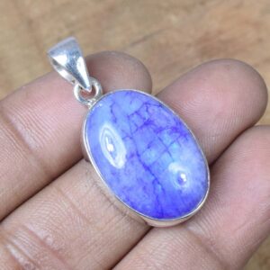 Blue Rainbow Moonstone 925 Sterling Silver Pendant, June Birthstone