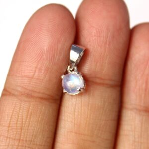 Rainbow Moonstone Charm-moonstone Cluster Solitairependant-925 Silver-art Deco Charm Blue Fire Moonstone Pendant-moonston Charm Pendant-june