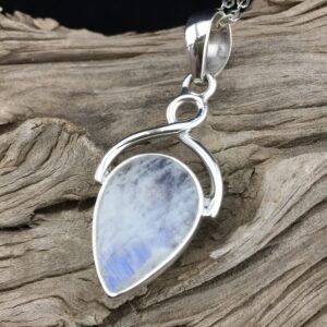 La Bella Luna! Rainbow Moonstone and Sterling SIlver Pendant (1-3)