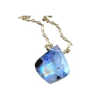Rainbow Moonstone Pendant Necklace: Gold Filled Or Sterling Silver