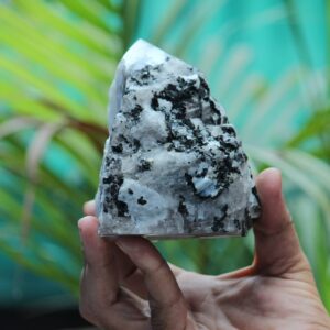 Large 110mm Rainbow Moonstone Point Tower: Flashy Protection Stone