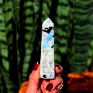Rainbow Moonstone Crystal Tower - For Total Chakra Activation & Higher Consciousness