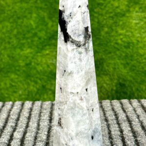 Large Rainbow Moonstone Tower: Faceted Obelisk, Healing Crystal