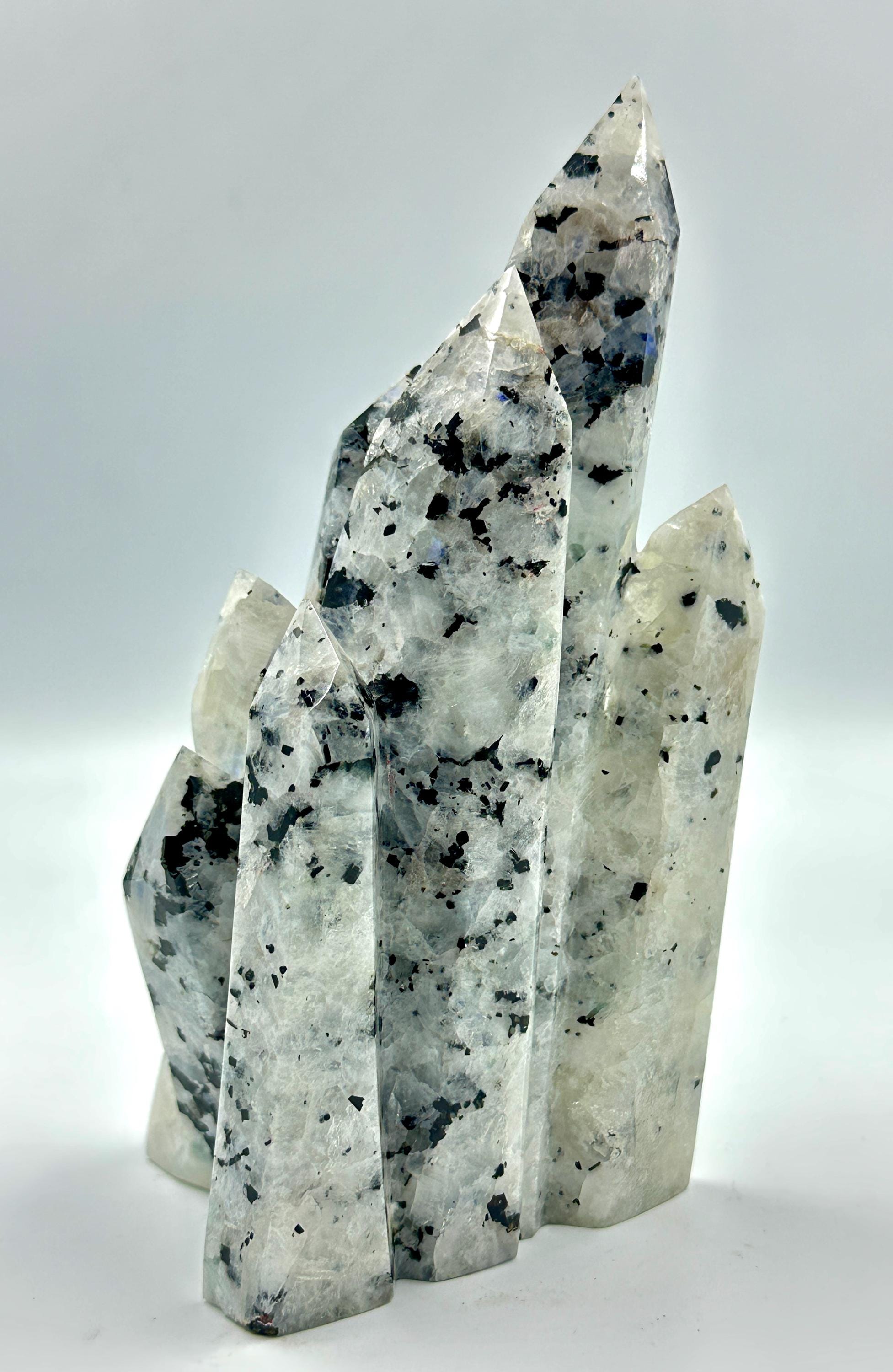 Rainbow Moonstone Cluster: Aura Quartz Reiki Healing Crystal, Spiritual Home Decor